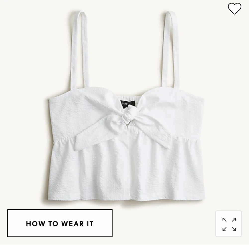 J. Crew Seersucker tie-front top